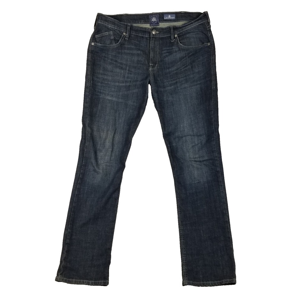 Rock & Republic Jeans Mens 40x34 Blue Slim Straight Stretch‎ Denim Classic Pants